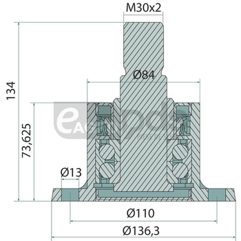 Butuc taler - M30x2, 4gauri, ptr Pottinger - GRANIT [1805400026]