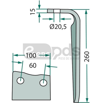Dinte pentru grapa rotativa - GRANIT [1805700003]