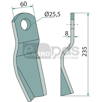 Cutit tocatoare - GRANIT [18063-AGM-38]