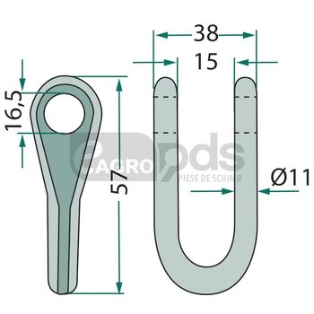 Cercel de arc - GRANIT [18063-BOM-74]