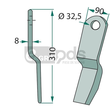 Cutit tocator - GRANIT [18063-HOW-26]
