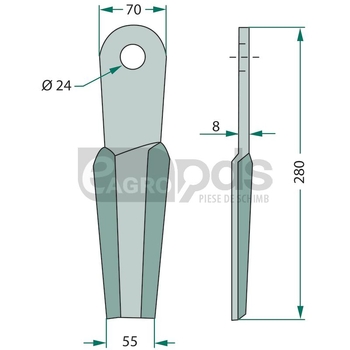 Cutit tocator - GRANIT [18063-IND-49-L]