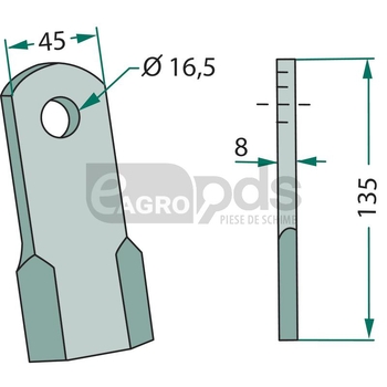 Cutit tocatoare - GRANIT [18063-MAS-58]