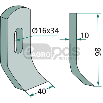 Cutit tocatoare - GRANIT [18063-MUL-54]
