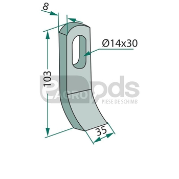 Cutit tocator - GRANIT [18063-ROU-52]