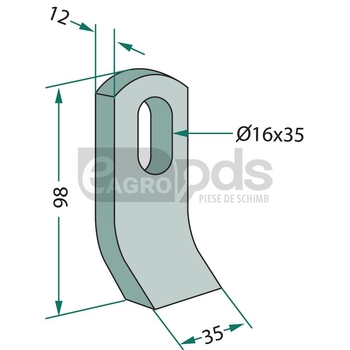 Cutit tocator - GRANIT [18063-SMA-73]