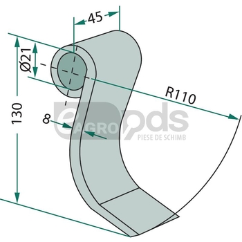 Cutit tocator - GRANIT [18063-SPH-52]