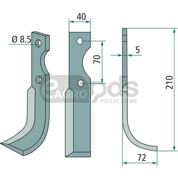 Cutit curbat - GRANIT [180ADR-04L]
