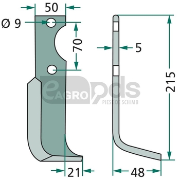 Cutit curbat - GRANIT [180AGR-12R]