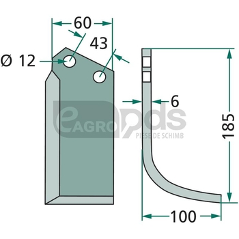 Cutit arcuit - GRANIT [180AGR-22R]