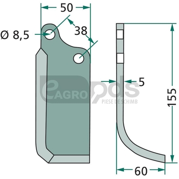 Cutit arcuit - GRANIT [180AGR-60L]