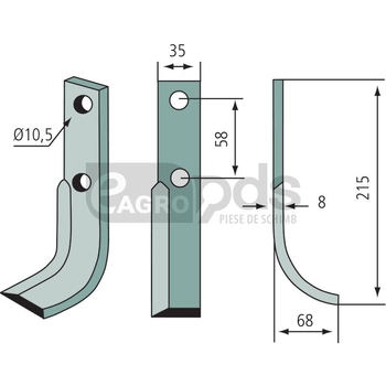 Cutit curbat - GRANIT [180BER-04L]