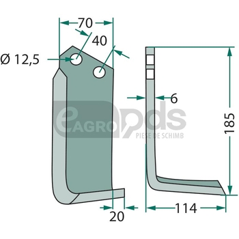 Cutit in unghi drept - GRANIT [180BRE-04L]