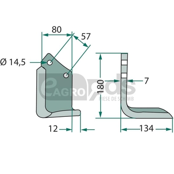 Cutit in unghi drept - GRANIT [180CEL-08R]