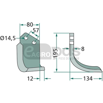 Cutit curbat - GRANIT [180CEL-09L]