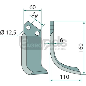 Cutit curbat - GRANIT [180DLM-01L]