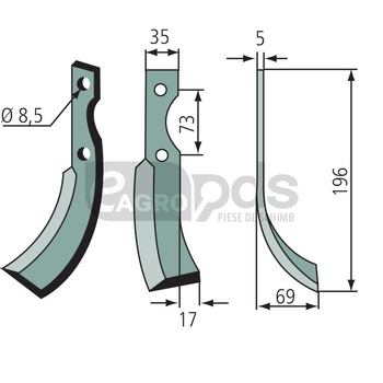 Cutit de frezat - GRANIT [180EUR-02R]