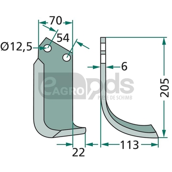 Cutit curbat - GRANIT [180GOL-33L]