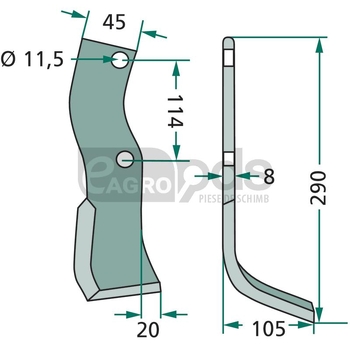 Cutit curbat - GRANIT [180HOW-14R]