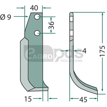 Cutit curbat - GRANIT [180IND-125L]