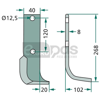 Cutit arcuit - GRANIT [180KRO-01R]