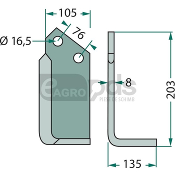 Cutit in unghi drept - GRANIT [180KUH-49R]