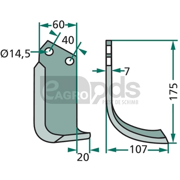 Cutit curbat - GRANIT [180MAL-19R]