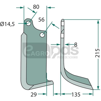 Cutit curbat - GRANIT [180MAS-03R]
