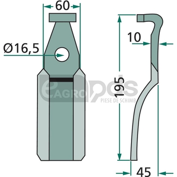 Cutit rotor - GRANIT [180PEG-06]