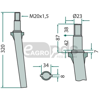 Dinte pentru grapa rotativa - GRANIT [180RH1]