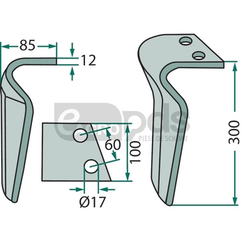 Dinte pentru grapa rotativa - GRANIT [180RH-100-DER]