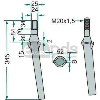 Dinte pentru grapa rotativa - GRANIT [180RH11]