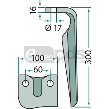 Dinte pentru grapa rotativa - GRANIT [180RH-112-L]