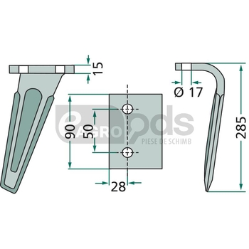 Dinte pentru grapa rotativa - GRANIT [180RH-114-L]