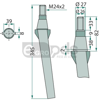 Dinte pentru grapa rotativa - GRANIT [180RH11C]