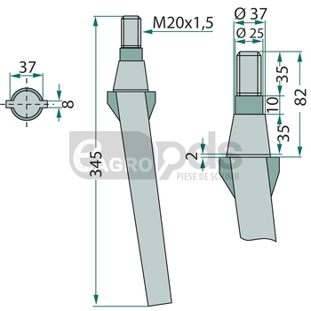 Dinte pentru grapa rotativa - GRANIT [180RH11E]