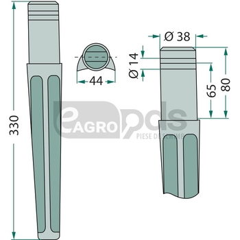 Dinte pentru grapa rotativa - GRANIT [180RH18]