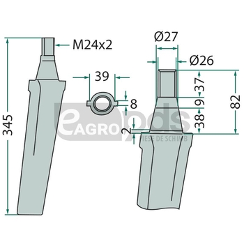 Dinte pentru grapa rotativa - GRANIT [180RH19]