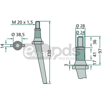 Dinte pentru grapa rotativa - GRANIT [180RH3]