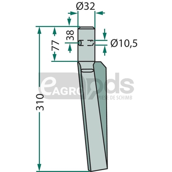 Dinte pentru grapa rotativa - GRANIT [180RH-35-R]