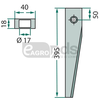 Dinte pentru grapa rotativa - GRANIT [180RH42]