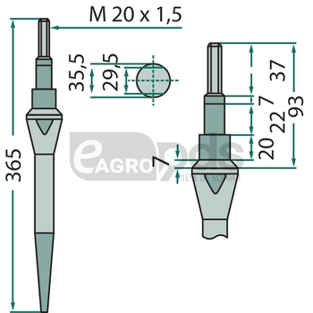 Dinte pentru grapa rotativa - GRANIT [180RH43]