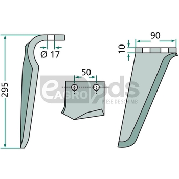Dinte pentru grapa rotativa - GRANIT [180RH-66-L]