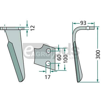 Dinte grapa rotativa - GRANIT [180RH-ALP-04R]