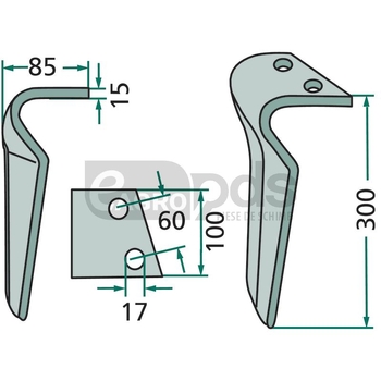 Dinte pentru grapa rotativa - GRANIT [180RH-BRE-06L]