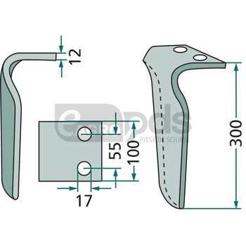 Dinte pentru grapa rotativa - GRANIT [180RH-FRN-01L]
