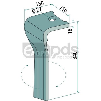 Dinte interschimbare rapida - GRANIT [180RH-IND-1367L]