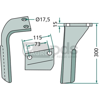 Dinte grapa rotativa - GRANIT [180RH-IND-87L]