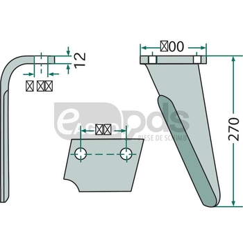 Dinte pentru grapa rotativa - GRANIT [180RH-PRG-02L]