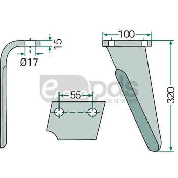Dinte pentru grapa rotativa - GRANIT [180RH-PRG-03R]